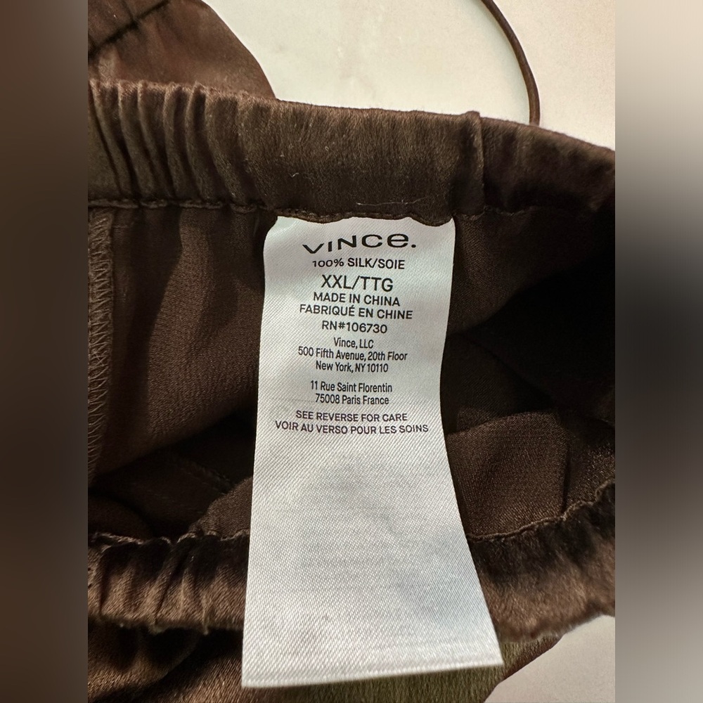NEW Vince 100% Silk Pajama Pant-Size XXL-Brown-Retails for $375 - Picture 11 of 16
